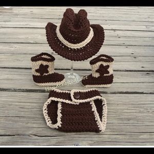 Crochet baby cowboy outfit